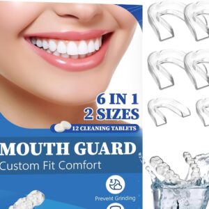 Mitreal Mouth Guard for Grinding Teeth at Night, Night Guards for Teeth Grinding, Dental Night Guards for Sleep, Comfortable Grinding Guard for Adults with 12 Cleaning Tablets